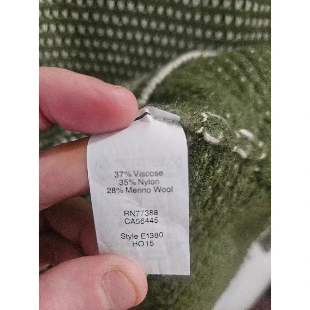 J.Crew Olive Green‎ Birdseye Knit Merino Wool Blend Sweater E1380 XXS